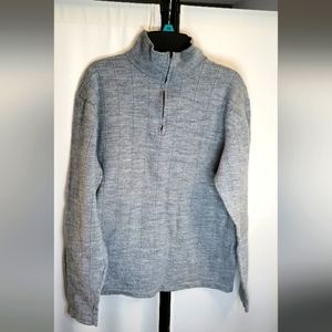 Hallesteins Wool Grey Sweater Xl Boys 1/4 Zip